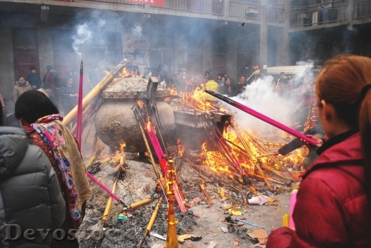 Devostock Incense Temple Buddhist Fire