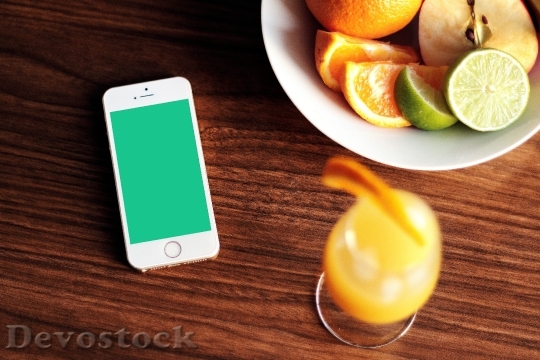Devostock Iphone Smartphone Oranges Home