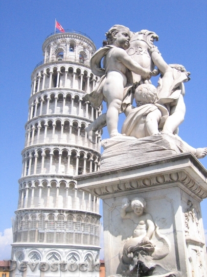 Devostock Italy Pisa Tower Statue