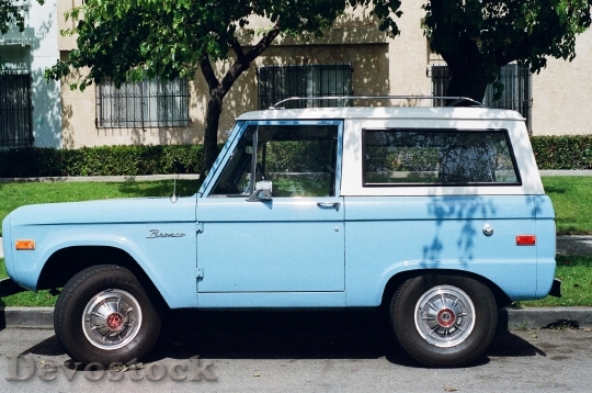 Devostock Jeep Car Blue Vintage