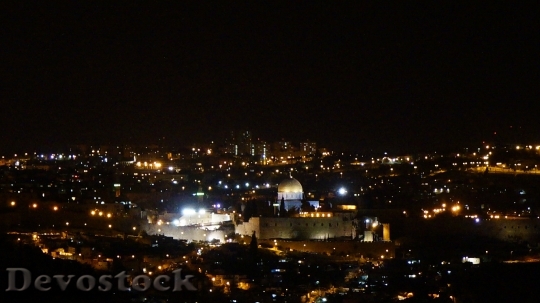 Devostock Jerusalem Palestine Cathedral Night