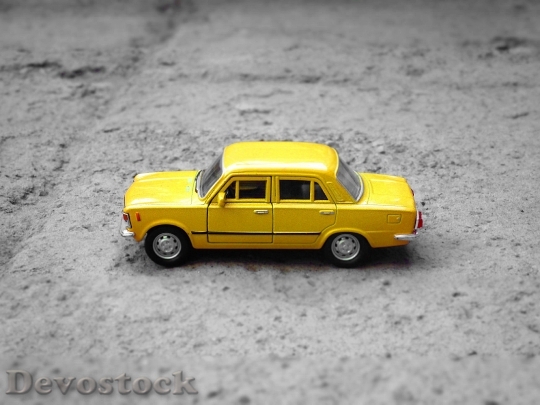 Devostock Lada Yellow Macro Vehicle