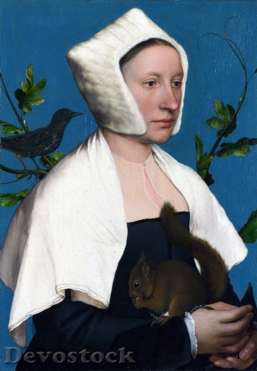 Devostock Lady With Squirrel