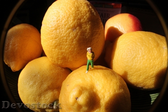 Devostock Lemon Person Abstract Fruit