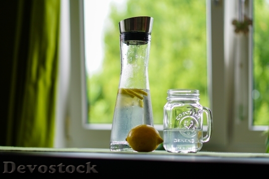 Devostock Lemon Water Refreshment Fruit 1