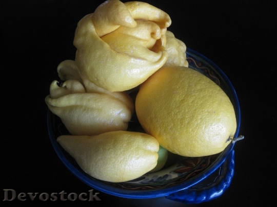 Devostock Lemons Fruit Bowl Citrus