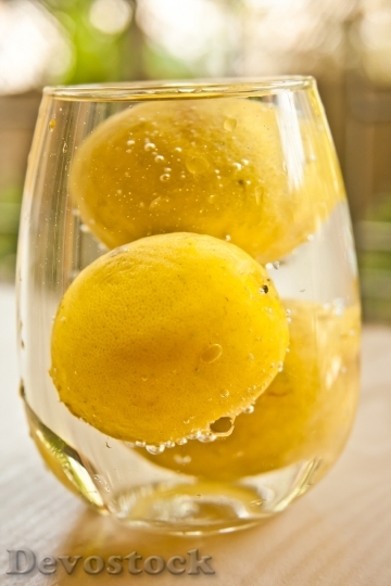 Devostock Lemons Fruits Water Yellow