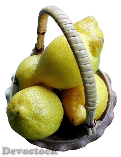 Devostock Lemons In Basket