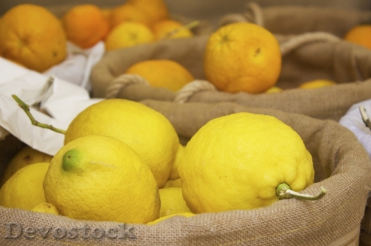 Devostock Lemons Market Fruit Yellow 0