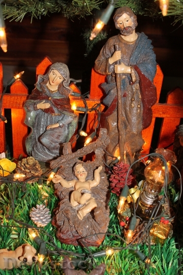 Devostock Manger Jesus Family Christmas