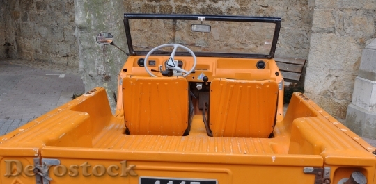 Devostock Mehari Car Orange Steering