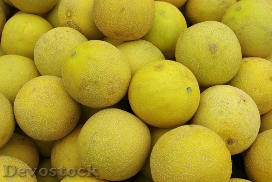 Devostock Melon Cantaloupe Fruit Yellow