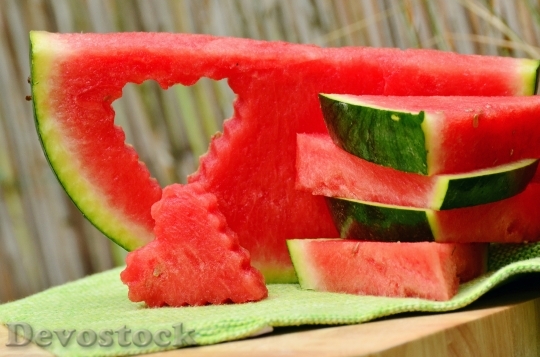 Devostock Melon Watermelon Fruit Red 1