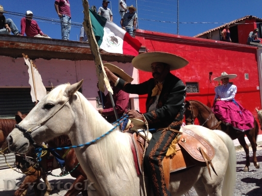 Devostock Mexico Horseman Mexican Flag