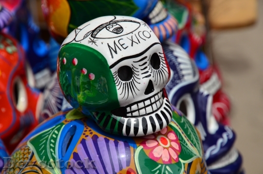 Devostock Mexico Skull Flag Puebla