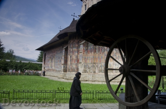 Devostock Monastery Moldovita Romania Woman