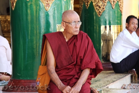 Devostock Monk Buddhist Shrine Culture