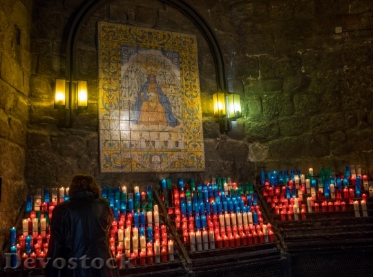 Devostock Montserrat Monastery Spain Candles