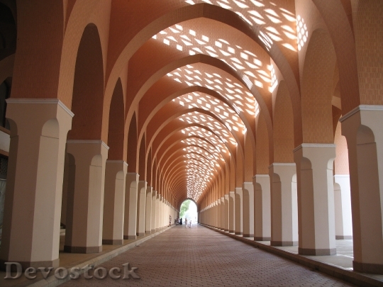 Devostock Mosque Arcade Corridor Interior