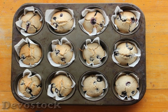 Devostock Muffins Blueberry Muffins Baking