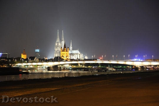 Devostock Night Scene Cologne Germany 0