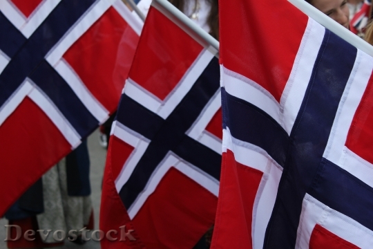 Devostock Norway Norwegian Flags Nationalism