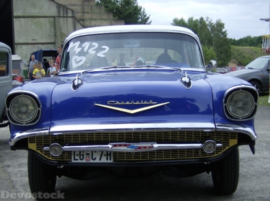 Devostock Old Car Blue Car