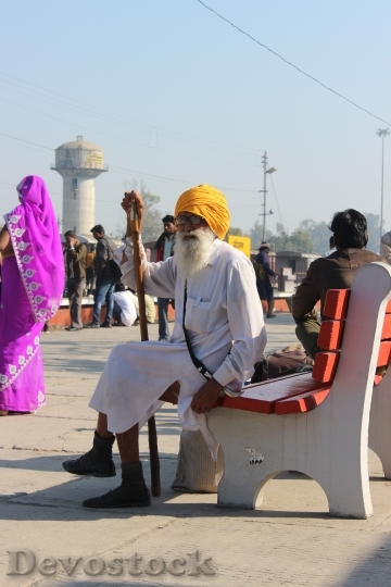 Devostock Old Man Sikh Religion