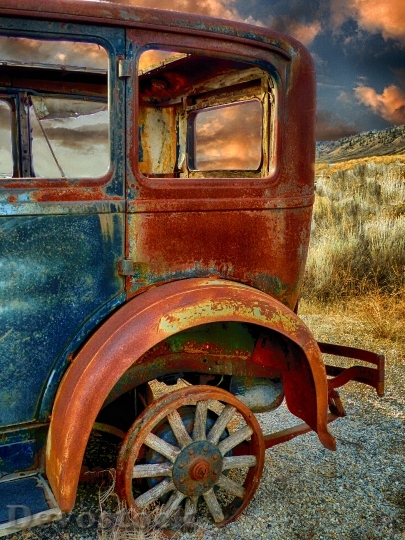 Devostock Oldtimer Old Rusty Car