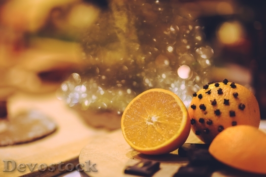 Devostock Orange Fruit Fruits Clove