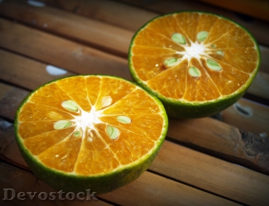 Devostock Orange Fruit Slice White 3
