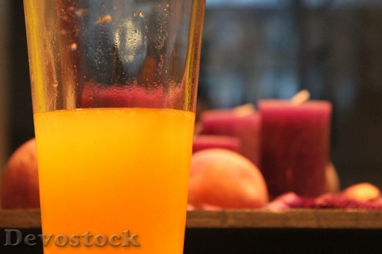 Devostock Orange Juice Orange Glass