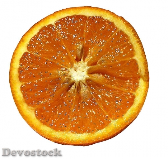 Devostock Orange Sliced On White