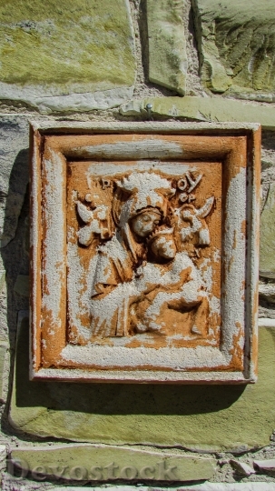 Devostock Panagia Icon Stone Engraving