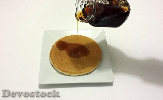 Devostock Pancake Honey Breakfast Food 1