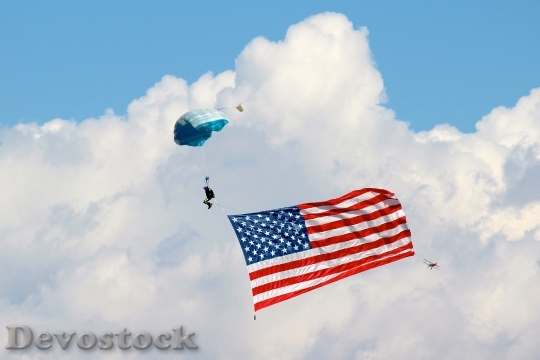 Devostock Parachute Parasailing Clouds Sky