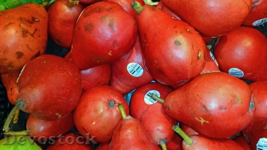 Devostock Pears Red Fruit Food