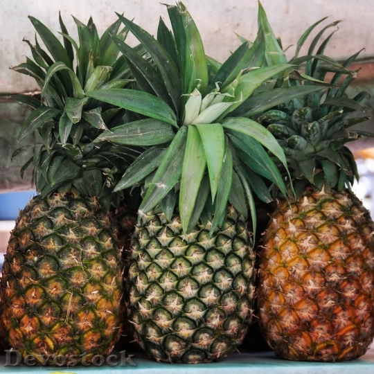 Devostock Pineapple Fruit Sweet Food