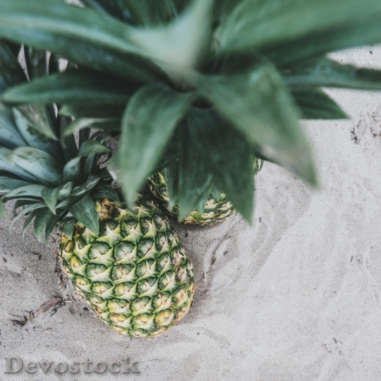 Devostock Pineapple Fruit Tropical Food