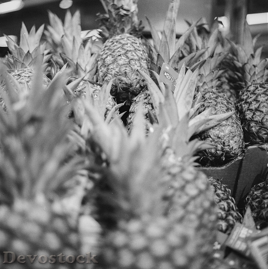 Devostock Pineapple Market Fruit Food
