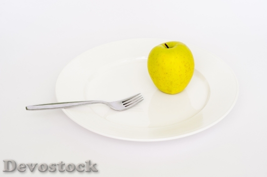 Devostock Plate Apple Fork Diet
