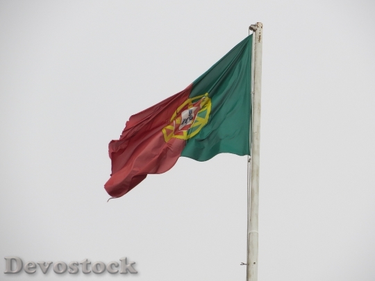 Devostock Portugal Flag Blow Red