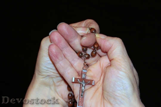 Devostock Pray Rosary Religion Christianity