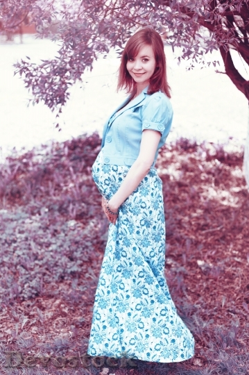 Devostock Pregnant Woman Stand By