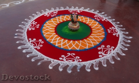 Devostock Rangoli Colorful Indian Festival