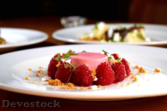 Devostock Raspberries Dessert Food Raspberry
