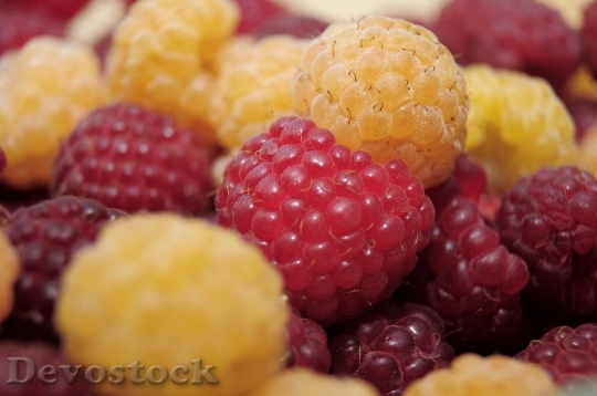 Devostock Raspberries Fruit Dessert Red