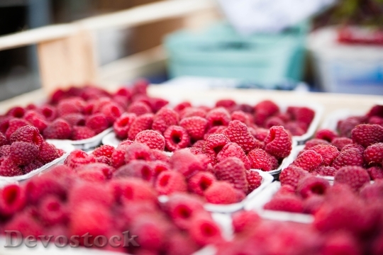 Devostock Raspberries Red Berries Sweet