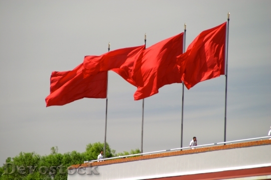 Devostock Red Flag Socialism Flagpole 2