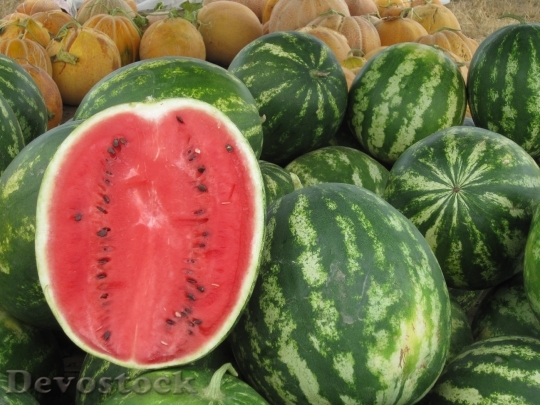 Devostock Red Watermelon Summer Fruit